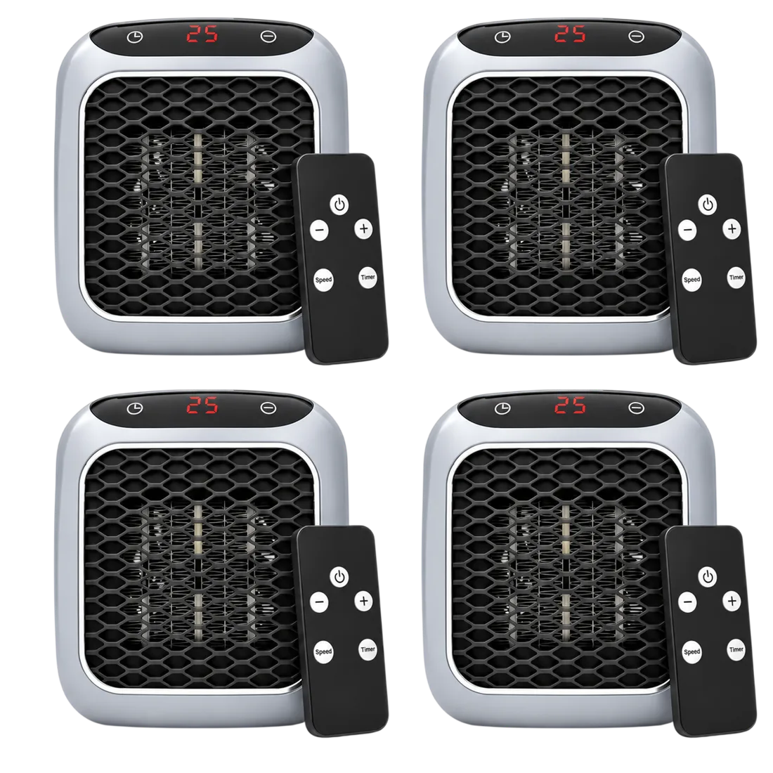Four RapidHeat heaters, each with a remote control