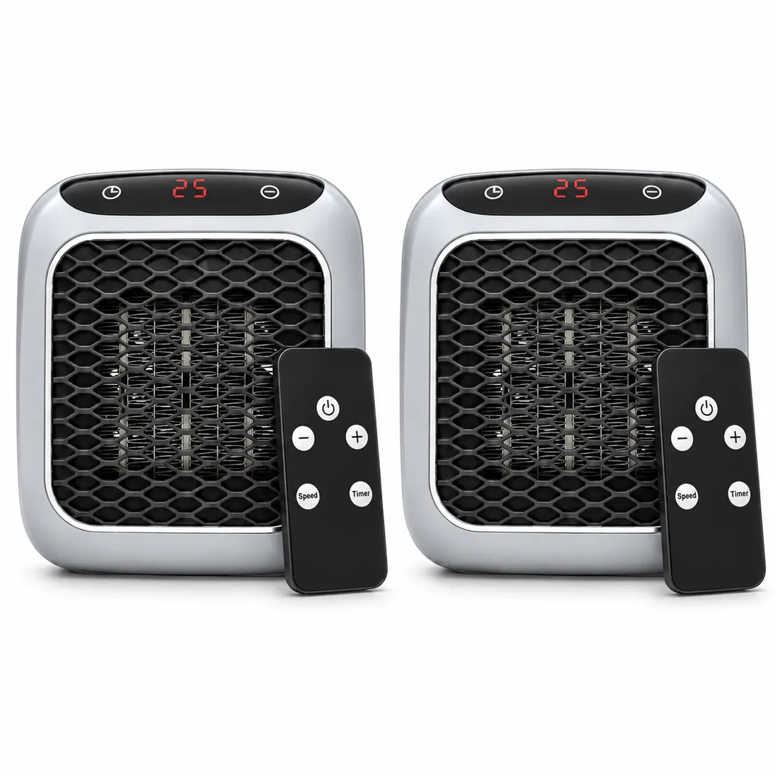 Two RapidHeat heaters, each with a remote control